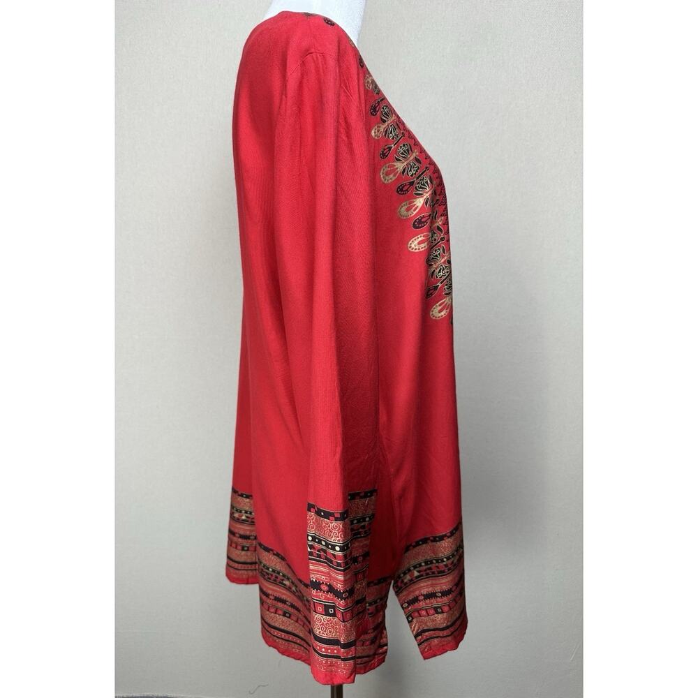 Ashro Women's Aztek African Indian Boho Size XL Tunic Top Colorful India - Picture 6 of 14